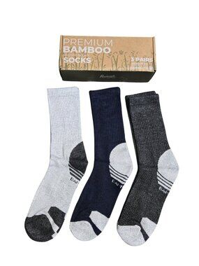 NIP | Men's Bamboo Premium Eco Friendly Soft Breathable Cushion Socks 3 Pack 10-